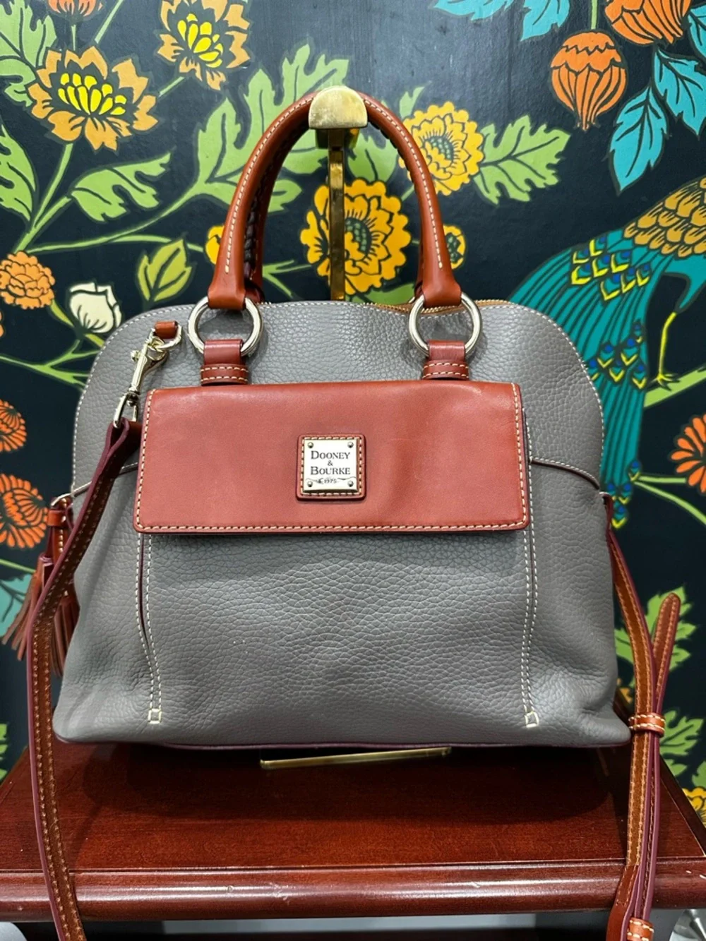Dooney & Bourke Gray and Tan Satchel